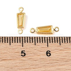 SHEGRACE Brass Pave Cubic Zirconia Trapezoid Connector Charms&nbsp;XGRQ2O758-444C-G