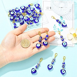 20Pcs Handmade Evil Eye Lampwork Pendant Decorations&nbsp;HJEW-YW00301