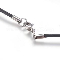 Rubber Cord Necklaces Making&nbsp;MAK-L023-01D