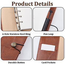 Vintage PU Leather Binder Travel Journal&nbsp;AJEW-WH20130-219C