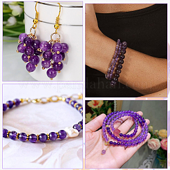 100Pcs Natural Amethyst Beads&nbsp;G-SP0001-22B