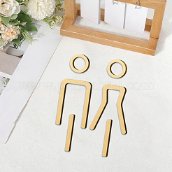 Acrylic Bathroom Door Public Signs Set&nbsp;AJEW-WH20054-223B