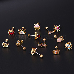 Brass Micro Pave Cubic Zirconia Cartilage Earring&nbsp;WG3714F-03