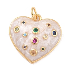 Eco-Friendly Brass Micro Pave Cubic Zirconia with Enamel Pendants&nbsp;KK-K268-15G