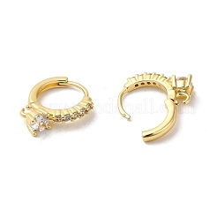 Rack Plating Brass Micro Pave Cubic Zirconia Hoop Earrings Finding&nbsp;KK-E084-66G