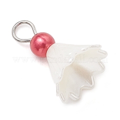 11Pcs 11 Colors ABS Plastic & Acrylic Imitation Pearl Flower Pendants&nbsp;PALLOY-JF04227