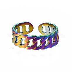 Curb Shape Cuff Rings&nbsp;RJEW-N038-024