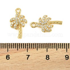 Brass Micro Pave Clear Cubic Zirconia Charms&nbsp;KK-P347-07G