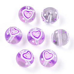 Transparent Glass with Enamel Beads&nbsp;LAMP-T011-24B-01