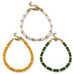 304 Stainless Steel Beaded Bracelets for Women&nbsp;BJEW-M056-06G