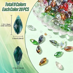 220Pcs 11 Colors Electroplate Glass Faceted Teardrop Beads Strands&nbsp;EGLA-YW0001-76