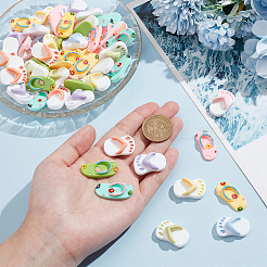 60Pcs 10 Styles Opaque Resin Decoden Cabochons&nbsp;RESI-NB0002-08