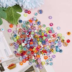 1000Pcs 10 Style Transparent Frosted Acrylic Beads&nbsp;OACR-SZ0001-13