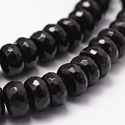 Natural Black Onyx Beads Strands&nbsp;G-P161-23-6x4mm