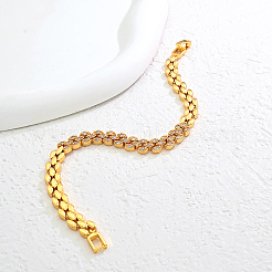 Elegant Brass Micro Pave Clear Cubic Zirconia Link Chain Bracelets for Women&nbsp;KC6385