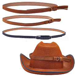 3Pcs 3 Styles Imitation Leather Adjustable Hat Band&nbsp;AJEW-GF0012-08