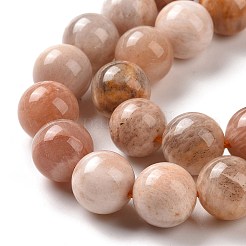 Round Natural Multi-Moonstone Beads Strands&nbsp;G-I176-09-8mm
