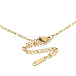 304 Stainless Steel Rectangle I Love You Pendant Cable Chain Necklaces&nbsp;NJEW-H044-04G