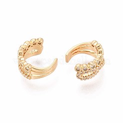 Brass Micro Pave Clear Cubic Zirconia Cuff Earrings&nbsp;EJEW-T047-80G