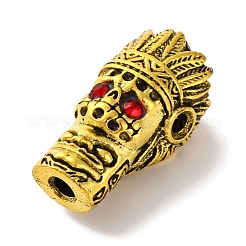 Rack Plating Tibetan Style Alloy 3 Hole Guru Beads&nbsp;PALLOY-F313-06AG