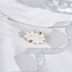 1Pc Greenish Lily Flower Enamel Pin&nbsp;JEWB-LP0004-41
