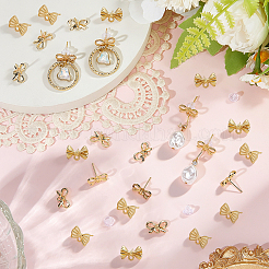 Bowknot Alloy Stud Earring Findings&nbsp;FIND-BBC0005-24
