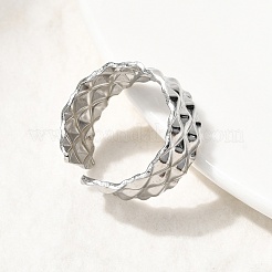 304 Stainless Steel Open Cuff Rings&nbsp;RJEW-H261-10P