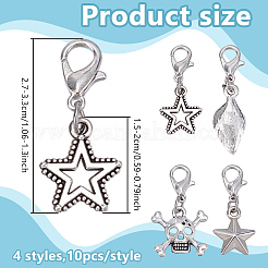 40Pcs 4 Styles Alloy Pendants Shoe Charms&nbsp;HJEW-HY00114