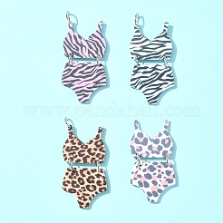 4Pcs 4 Styles Printed Acrylic Pendants&nbsp;MACR-FS0001-75