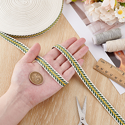 Polyester Leaf Pattern Ribbon&nbsp;OCOR-WH0101-156B