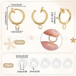 30Pcs Brass Clip-on Earring Findings&nbsp;KK-GA0001-54G
