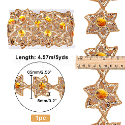 Iron on/Sew on Ethnic Style Embroidery Flower Polyester Lace Ribbons&nbsp;OCOR-WH0060-47C