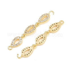 Brass Micro Pave Clear Cubic Zirconia Connector Charms&nbsp;CU-CBAA6E8-12G