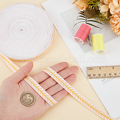 20 Yards Ethnic Style Embroidery Polyester Leaf Ribbons&nbsp;OCOR-WH0070-109A