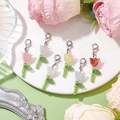 Lily Glass & Acrylic Pendant Decorations&nbsp;HJEW-JM01988