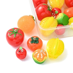 24Pcs 6 Styles Opaque Resin Pendants&nbsp;RESI-FS0001-48