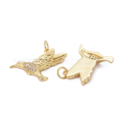 Brass Micro Pave Clear Cubic Zirconia Pendants&nbsp;ZIRC-Z011-07G