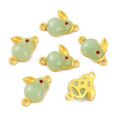Glass Alloy Connector Charms&nbsp;ENAM-WH0001-12KCG-A
