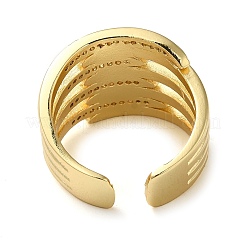 Brass Micro Pave Cubic Zirconia Open Cuff Ring&nbsp;RJEW-Q805-01G