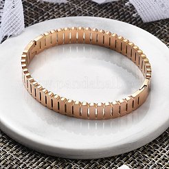 Ion Plating(IP) 304 Stainless Steel Hinged Bangles for Women&nbsp;BJEW-A011-18RG
