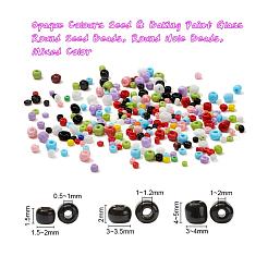 24 Style Opaque Colours Seed & Baking Paint Glass Round Seed Beads&nbsp;SEED-YW0001-29