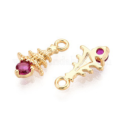 Brass Micro Pave Cubic Zirconia Charms&nbsp;KK-N263-144C-G