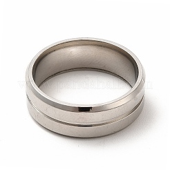 Tarnish Resistant 201 Stainless Steel Finger Ring Findings&nbsp;STAS-P323-02P