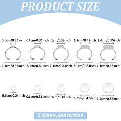 DIY Blank Adjustable 304 Stainless Steel Finger Rings Making Kits&nbsp;DIY-AN0001-22
