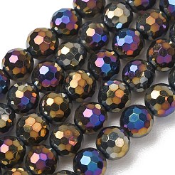 Electroplated Natural Agate Beads Strands&nbsp;G-B191-A07-6mm-04
