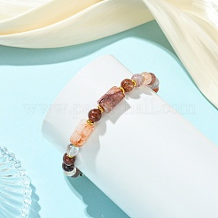 Natural Ferruginous Quartz & Super Seven Quartz Beaded Bracelets&nbsp;BJEW-JB13927