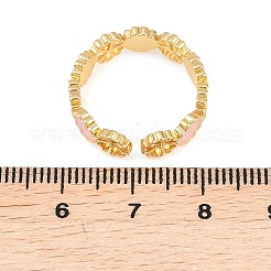 304 Stainless Steel Enamel Cuff Open Rings&nbsp;RJEW-Z132-02G