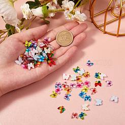 100Pcs 10 Colors Transparent Flat Back Resin Rhinestone Cabochons&nbsp;CRES-SZ0001-04
