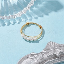 Round Shell Pearl Rings&nbsp;RJEW-TA00117
