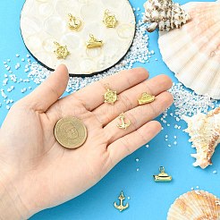 9Pcs 3 Styles Helm & Ship Charms Brass Pendants&nbsp;KK-CJ0005-75